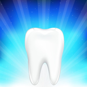 Tooth On Blue Background