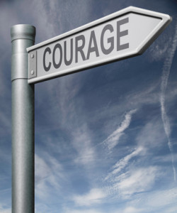 courage road sign clipping path